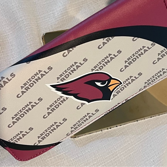 NFL Arizona Cardinals Wallet Clutch Black Red Cream NWOT - Picture 8 of 16